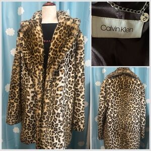 Calvin Klein Leopard Print Teddy Jacket